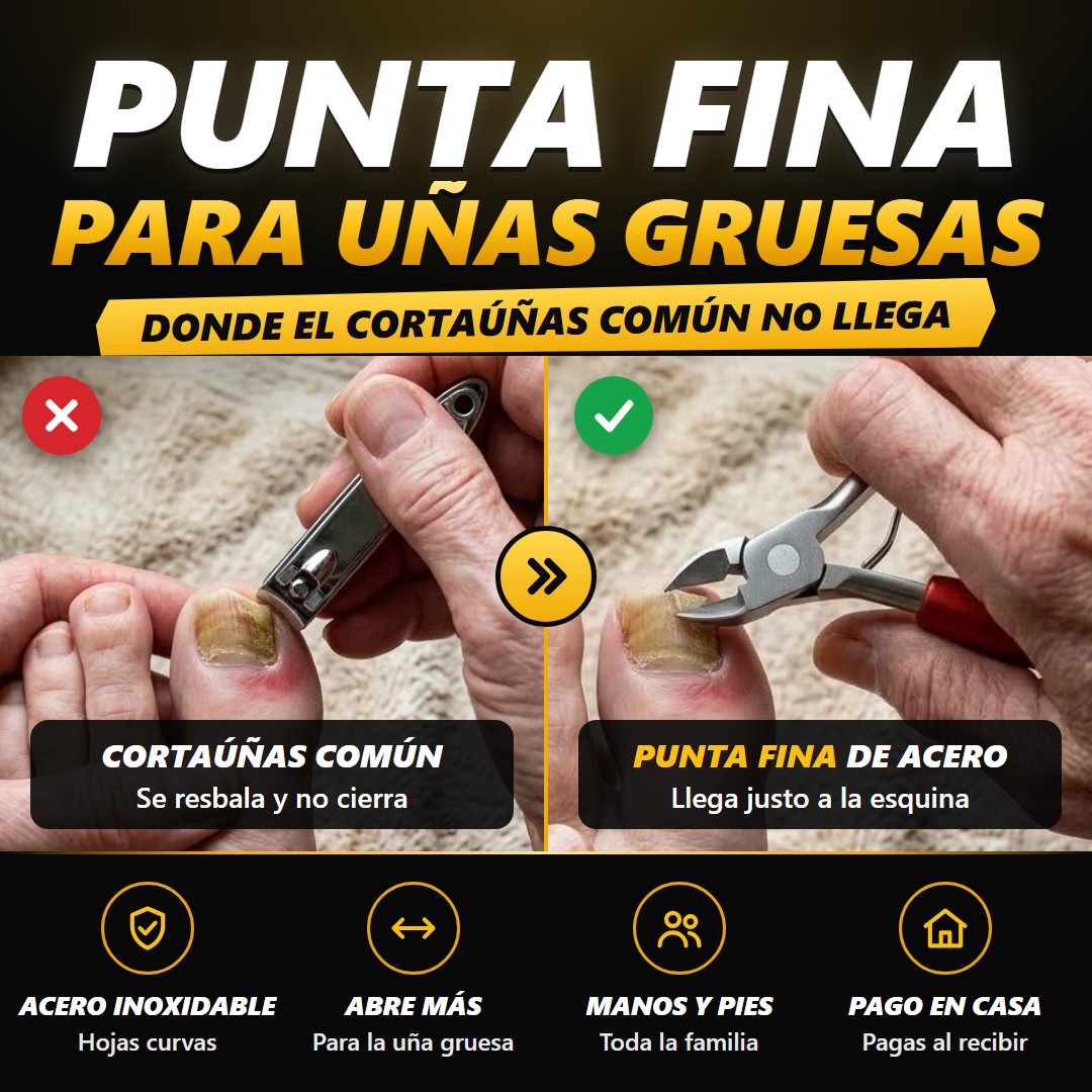 Cortaúñas común contra cortaúñas de punta fina en una uña gruesa
