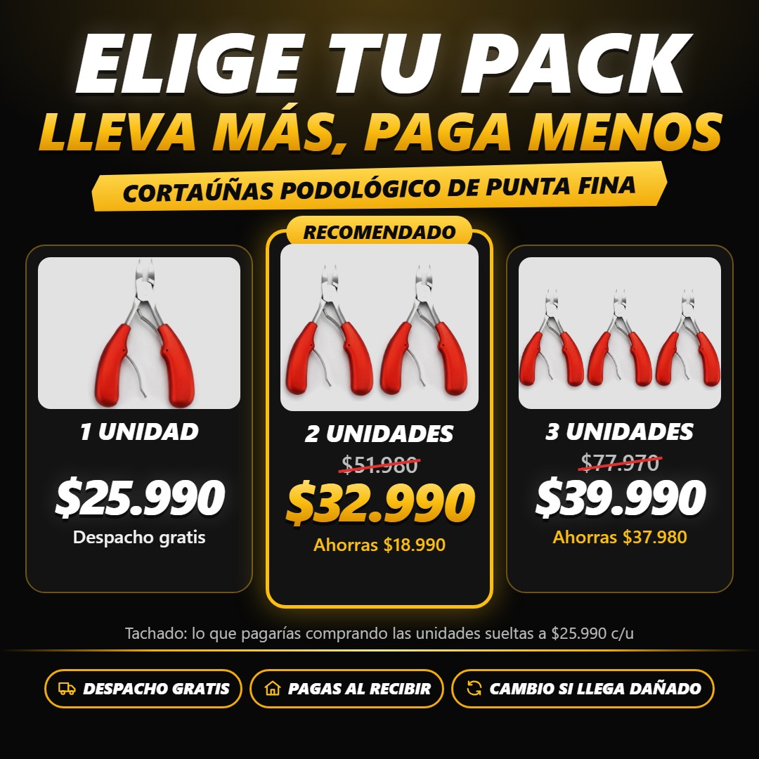 Elige tu pack: 1 por $25.990, 2 por $32.990, 3 por $39.990