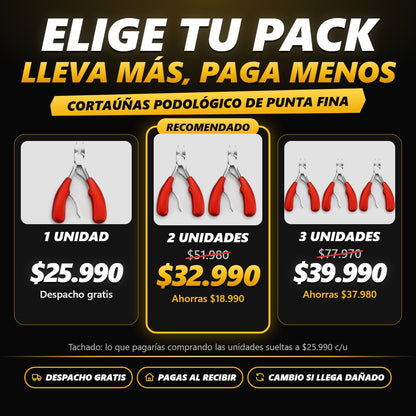 Elige tu pack: 1 por $25.990, 2 por $32.990, 3 por $39.990