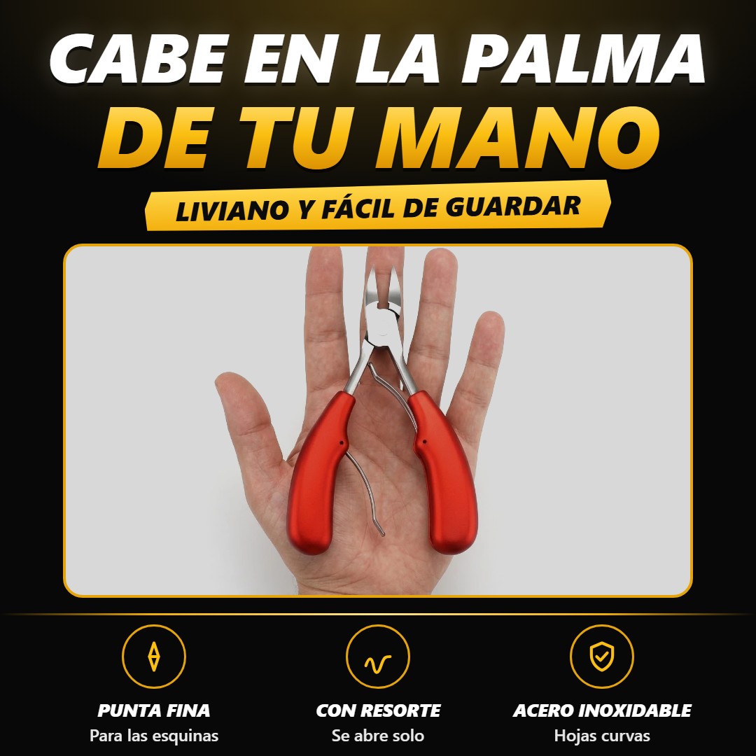 El cortaúñas cabe en la palma de la mano