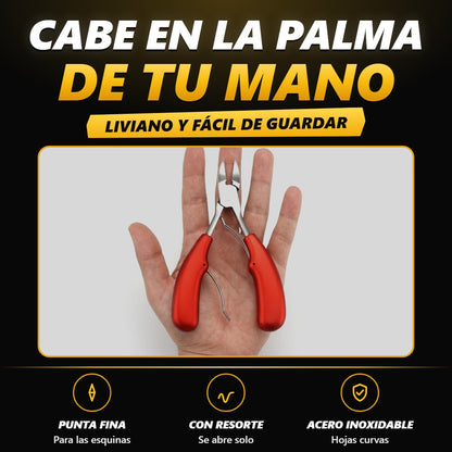 El cortaúñas cabe en la palma de la mano